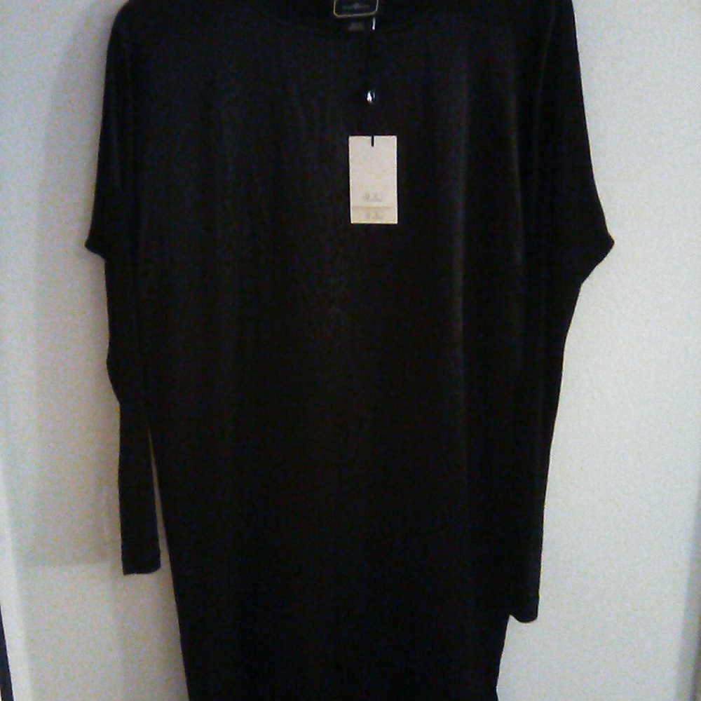 Marlene Birger Black Wool/SilkBlend Dress New SZ S